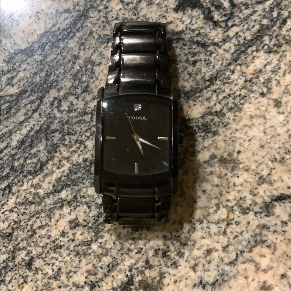 Black fossil watch